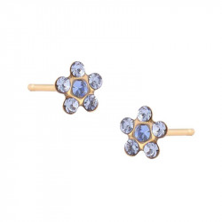 Studex Earrings Gold Plated Daisy Lt Sapphire Sapphire Sensitive, For Kids