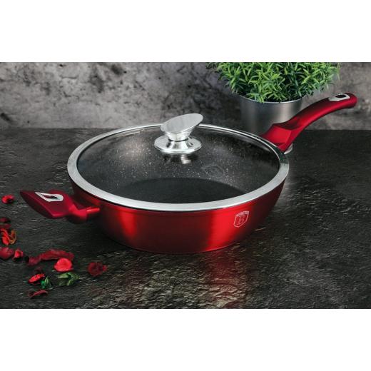 Berlinger Haus Deep Frypan With Lid, Burgundy, 28cm