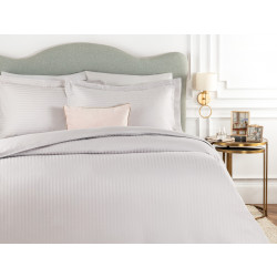 Madame Coco Elicia Double Size, Striped Bed Linen Set, Light Grey Color