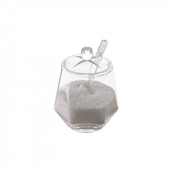 Al Hoora Sugar Pot with Spoon, Clear