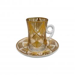 Ameco Decorated Tea Set, White & Gold, 12 Pieces