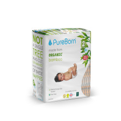 Pure Born Organic Nappies Double Pack, Tropoic Design, Size 2, 3-6 Kg, 64 Pieces