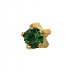 Studex Gold Plated Heartlite May Emerald, 3 Mm For Kids