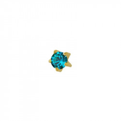 Studex Gold Plated Heartlite Blue Zircon, 3 Mm For Kids