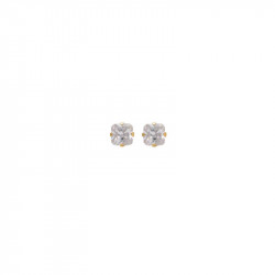 Studex Cubic Zirconia Princess Cut 24K, Pure Gold Plated Ear Studs Ideal, For Every Day Wear, 7 Mm