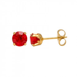 Studex Ruby 24K, Pure Gold Plated Ear Studs Ideal, For Every Day Wear, 5 Mm