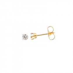 Studex Ruby 24K, Pure Gold Plated Ear Studs Ideal, Princess Cut, 4 Mm