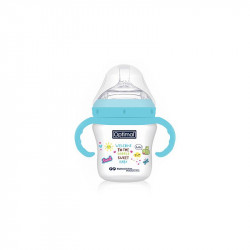 Optimal Extra Wide Neck Feeding Bottle With Handle Blue, 210 Ml