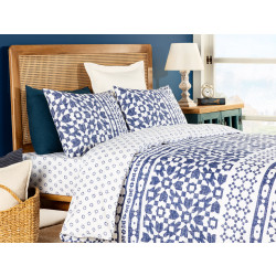 Madame Coco Deor Single Size Printed Ranforce Duvet Cover, Navy Color