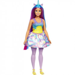 Barbie Dreamtopia Unicorn Doll , Curvy Body , Blue and Purple Hair