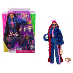 Barbie Extra Fashion Doll With Blue Leopard Track Suit