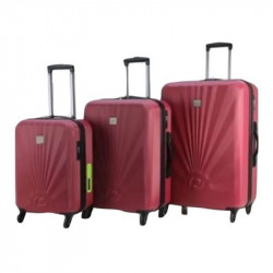 Princess Geneva Travel Bags, Burgundy, 3 Pieces