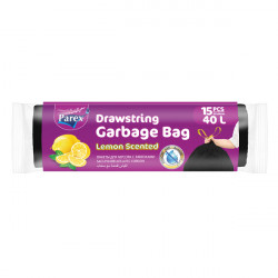 Parex Garbage Bags Lemon Scented, 15 Pieces