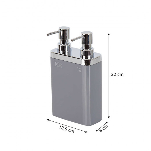 Primanova Viva Double Liquid Soap Dispenser, Grey Color