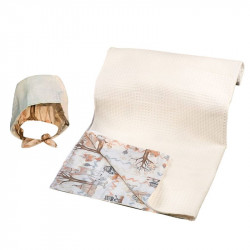 Elmalella Electra Blanket & Hat Set, Beige Color