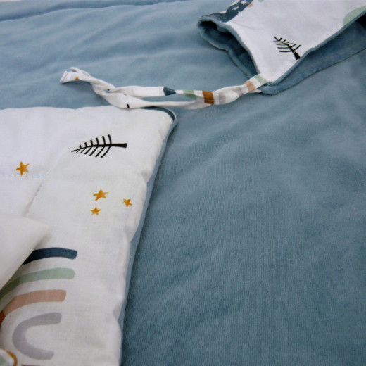 بطانية قماط لحديثي الولادة علا, باللون الازرق من الماليللا