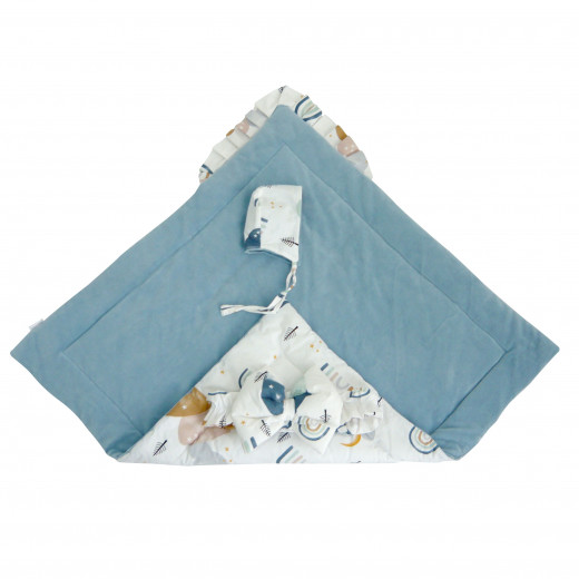 بطانية قماط لحديثي الولادة علا, باللون الازرق من الماليللا