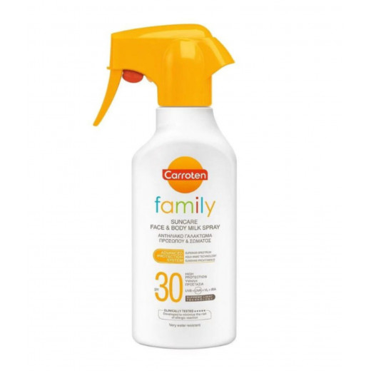 Carroten Family Suncare Face & Body Milk Spray, 270ml, SPF30