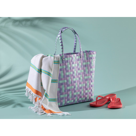 حقيبة شاطئ متعددة الالوان, لون النعناع والبنفسجي من انجلش هوم