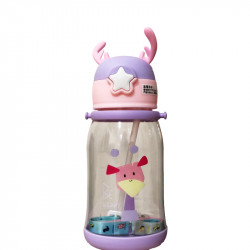 Water Bottle Cute Design, Purple & Pink 600 Ml