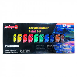 Amigo Acrylic Colors Paint Set, 36 ml, 12 Pieces