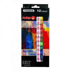 Amigo Premium Acrylic Color Paint Set, 12 Pieces