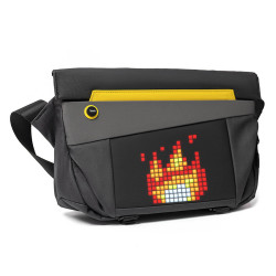 Divoom Pixoo Slingbag-V 16x16 Pixel LED Display Messenger Bag, White Color