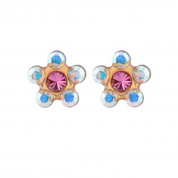 Studex Tiny Tips Plated Daisy Ab Crystal Oct Rose Sensitive Earrings for Kids, 5mm