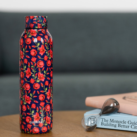 Quokka Stainless Steel Bottle, Tulips Design, 630 Ml