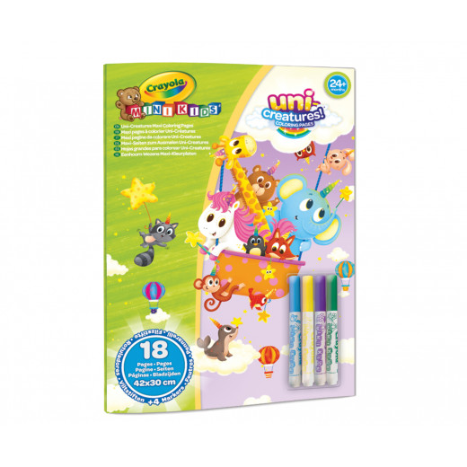 Crayola Mini Kids Maxi Coloring Pages And Markers - Uni Creatures