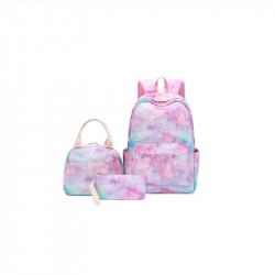 Girls School Backpack Backpack with Lunch Bag & Pencil Case Fushia