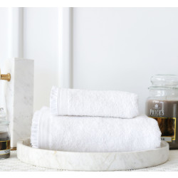 Dreams Georgette Towels - White 2 Pieces