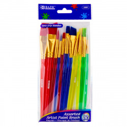 Bazic Paint Brush Set, 12 Pieces