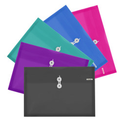 Bazic Document Holder, Letter Size String Envelope w/ PDQ, Assorted Colors, 1 Piece