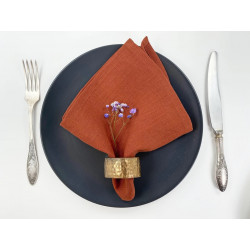 Desideri Di Casa Irlanda Dinner Napkin, Brick Color, 2 Pieces