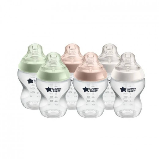 Tommee Tippee Clear Pastel  260ml ,6 pieces