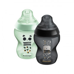 Tommee Tippee Closer to Nature Anti-Colic 2 x 260ml Baby Bottles - PANDA