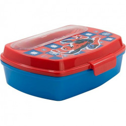 Stor Funny Sandwich Box With Cutlery Spiderman Arachnid Grid