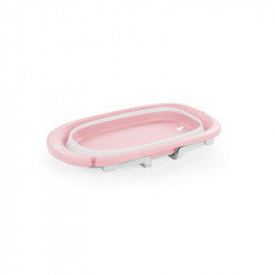 Dolu Travel Fold Flat Infant Baby Bathtub - White & Pink