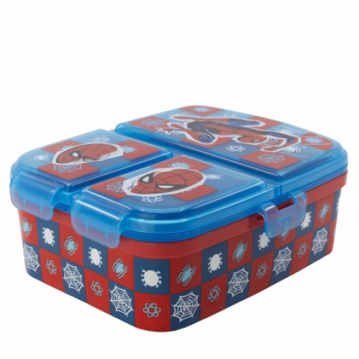 Stor Xl Multi Compartment Rectangular Sandwich Box Spiderman Arachnid Grid