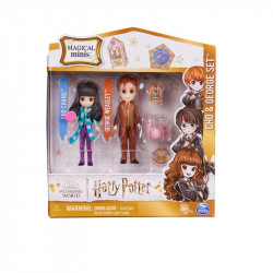 Wizarding World Harry Potter, Magical Minis Cho Chang and George Weasley Figure Set with 2 Doll Accessories