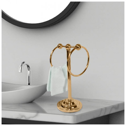 ARMN Delta Countertop Ring Towel Rack, Gold Color