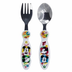 Stor Elliptical Metallic Cutlery Set Mickey Mouse Fun-tastic 2 Pieces