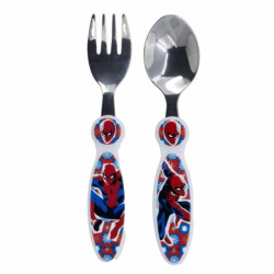 Stor Elliptical Metallic Cutlery Set Spiderman Arachnid Grid 2 Pieces