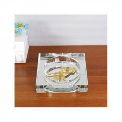 ARMN Century Square Crystal Ashtray, 18cm