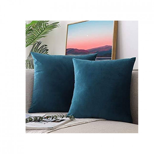 ARMN Azure Plain Cushion Cover, Petrol Color