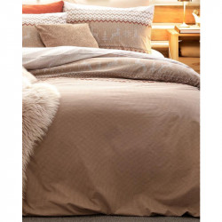 MadameCoco Manchot King Size Printed Duvet Cover Set, Beige Color