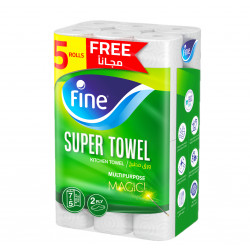 Fine Kitchen Super Towel 110 Sheet, 2 Ply, 7+5 Rolls Free