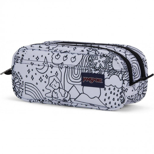 Jansport Pouch Anime Emotions Pencil Case, Black & Gray Color, Large Size