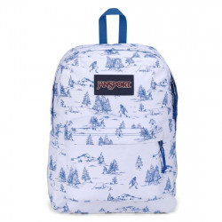 Jansport Superbreak Plus Backpacks, White & Blue Color